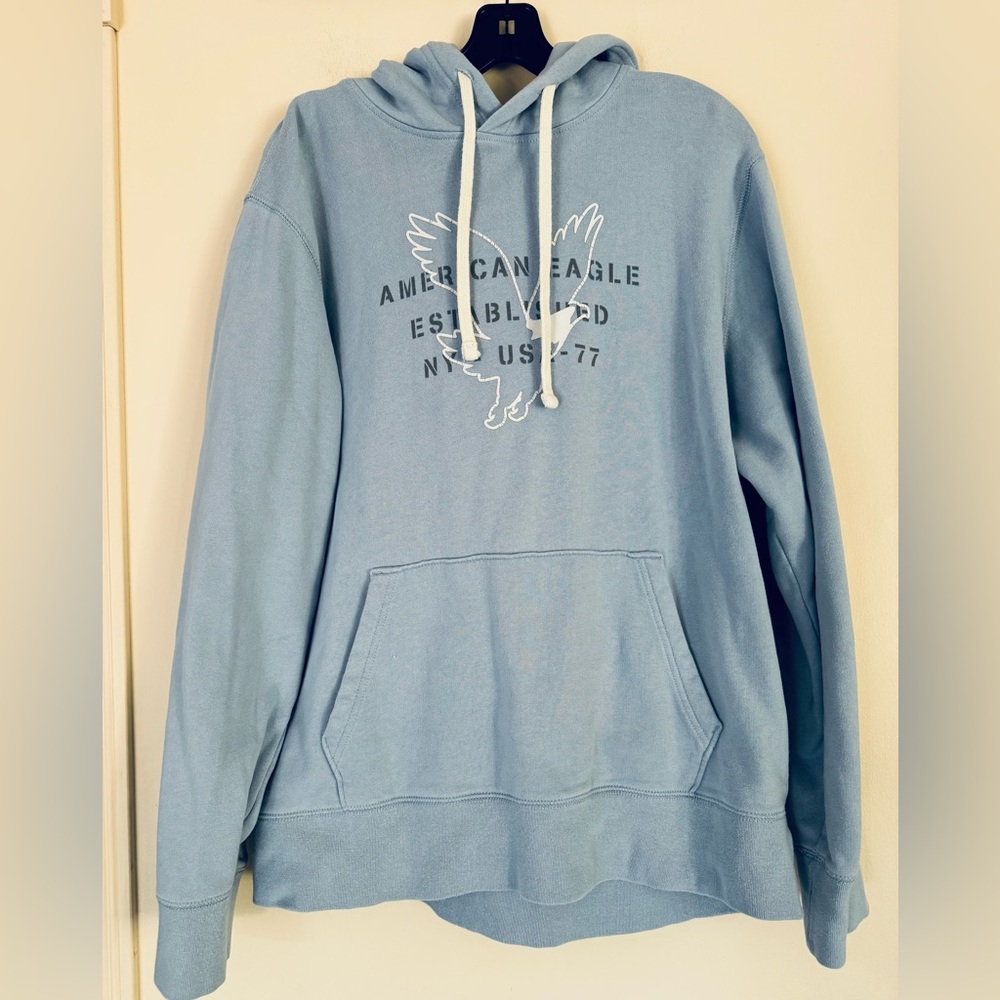 American Eagle Outfitters women’s Light Blue Hoodie - Size L